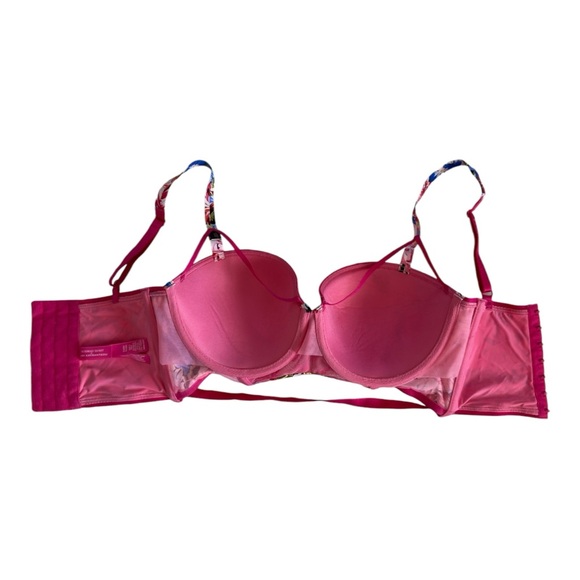 Victoria's Secret X Mary Katrantzou Pink Long Line Demi Bra Size 32 DD - Picture 5 of 7